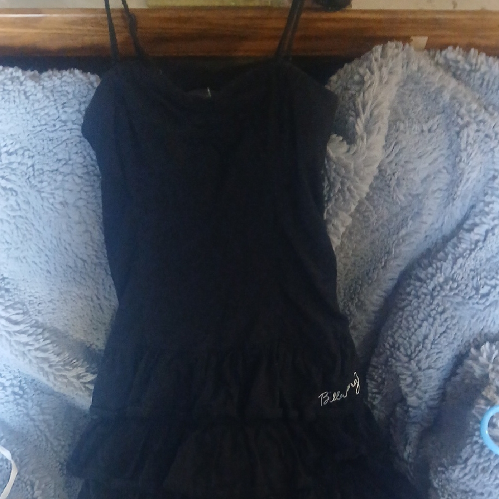 Black Ruffled Dress with Spaghetti Straps